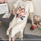 孕妇装春夏装时尚孕妇连衣裙夏季纯棉T恤中长裙潮妈大码宽松裙子 XL XYL-8821杏色