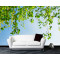 3D立体抽象树壁绿色花藤壁画电视背景墙纸卧室客厅沙无缝墙贴 无缝无纺布