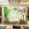 大型壁画电视背景墙墙纸壁画定制中式家和富贵竹子牡丹背景墙壁纸 5D凹凸真丝布（整张）