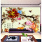 3D立体现代电视背景墙纸壁纸壁画客厅卧室床头大型墙画防水牡丹花 无缝闪银布（整张/平方）