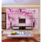 电视背景墙纸壁纸客厅卧室3D无纺布无缝墙布大型壁画个性蝴蝶粉色 5D凹凸真丝布（整张/平方）