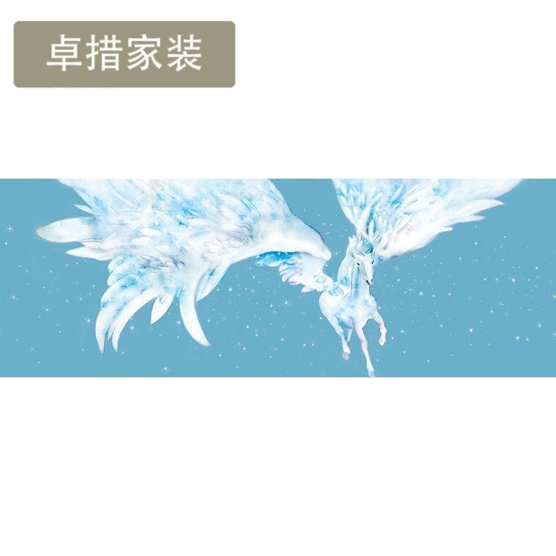 飞马个性手绘艺术墙纸现代简约卧室客厅壁纸服装店定制壁画 颜色A