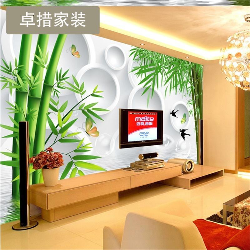 定制定制3d立体墙纸电视背景墙壁纸客厅大型无缝卧室壁画环保4d_3 无缝油画布一平米