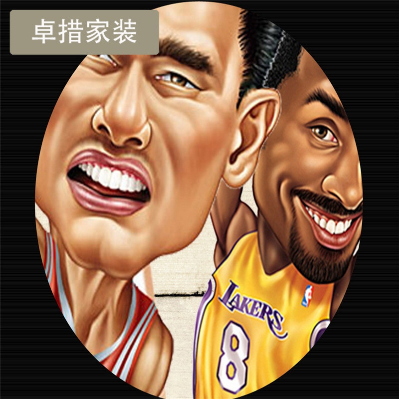 定制NBA球员卧室沙电视背景墙壁纸4d立体环保墙纸无缝大型壁画 工程无纺布一平米