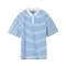 A21男装翻领POLO衫时尚条纹刺绣动物青年潮男舒适个性短袖衣服 165/80A/S 蓝色