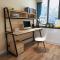 电脑桌台式桌子简约现公桌家用书桌书架组合简易笔记本写字桌多功能多色多款时尚创意住宅家具桌类_3 160*60（白架+黑木林色）