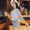 防晒手套女士长款夏季开车骑车防紫外线袖套出游遮阳防晒披肩臂套 凉伞蓝