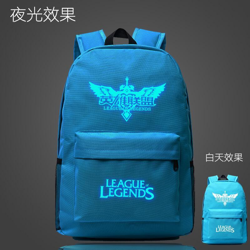 2018书包WE战队双肩书包男女中学生帆布背包英雄连萌黑通用_5 英雄连萌浅兰B