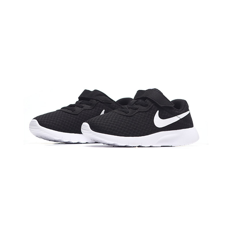 NIKE耐克男小童休闲鞋2018新款TANJUN魔术贴网面透气运动鞋844868. 844868-011黑+白+白 32码/适合脚长195mm