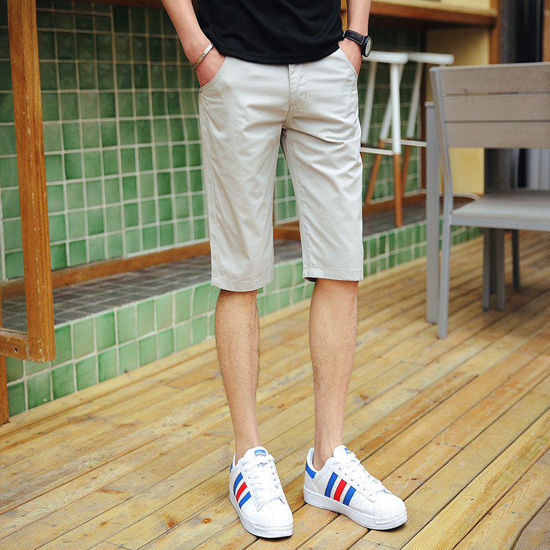 男装直筒修身纯棉男士休闲裤韩版修身简约抽绳长裤 38(2尺9) WG-6612灰绿色