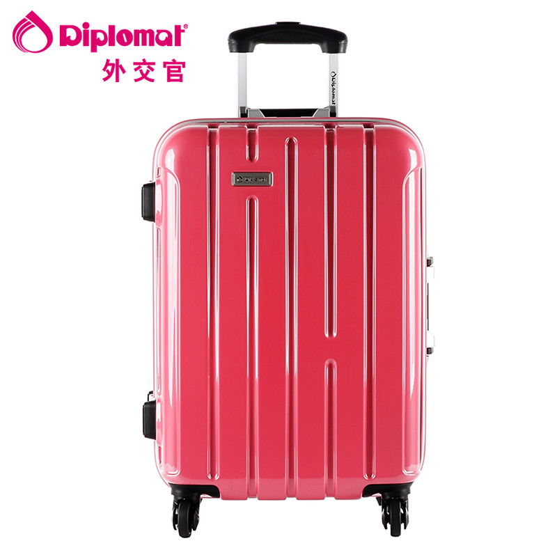 diplomat/外交官TC-1624拉杆箱万向轮旅行箱PC行李箱 24寸 粉色