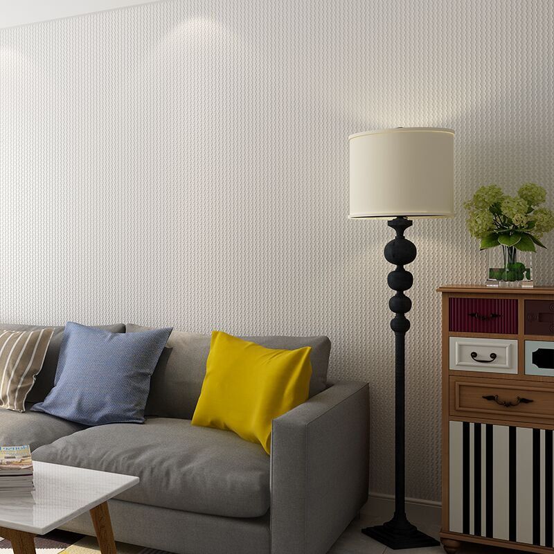 kx现代简约无纺布墙纸纯色素色客厅卧室书房电视背景墙壁纸北欧米白色9001仅墙纸