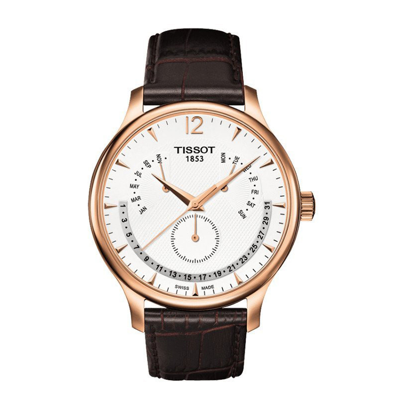 天梭(TISSOT)手表 俊雅系列三眼皮带石英男表商务休闲石英钢带男士手表T063.637.36.037.00 T063.637.36.037.00