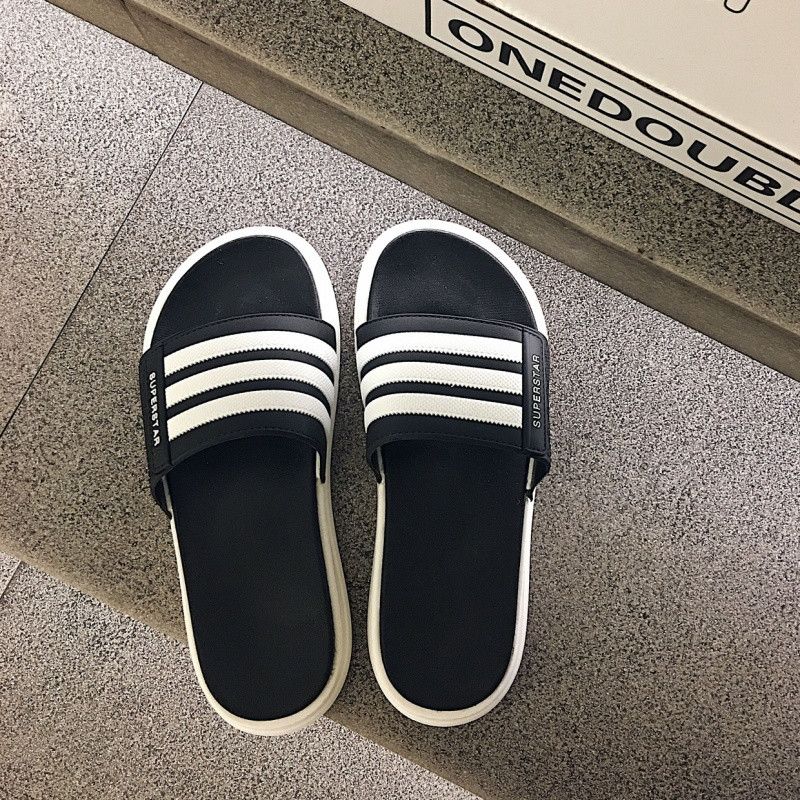 2018新款拖鞋男夏防滑软底一字拖男士厚底夏季男款潮流凉拖鞋外穿_2 经典黑色 40