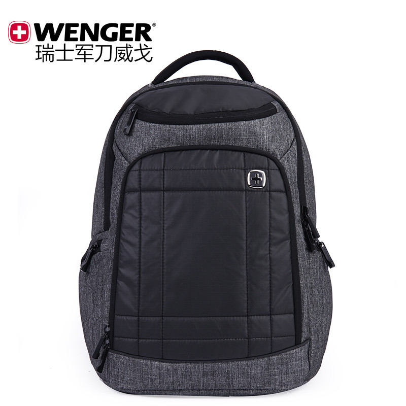 qc瑞士军刀威戈wenger休闲商务青年双肩包男女15.6寸电脑背包_KPd25 灰