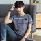 韦斯普 2018夏季新款男士短袖T恤韩版修身短T潮男圆领体恤衫B-T3011 L 紫蓝色