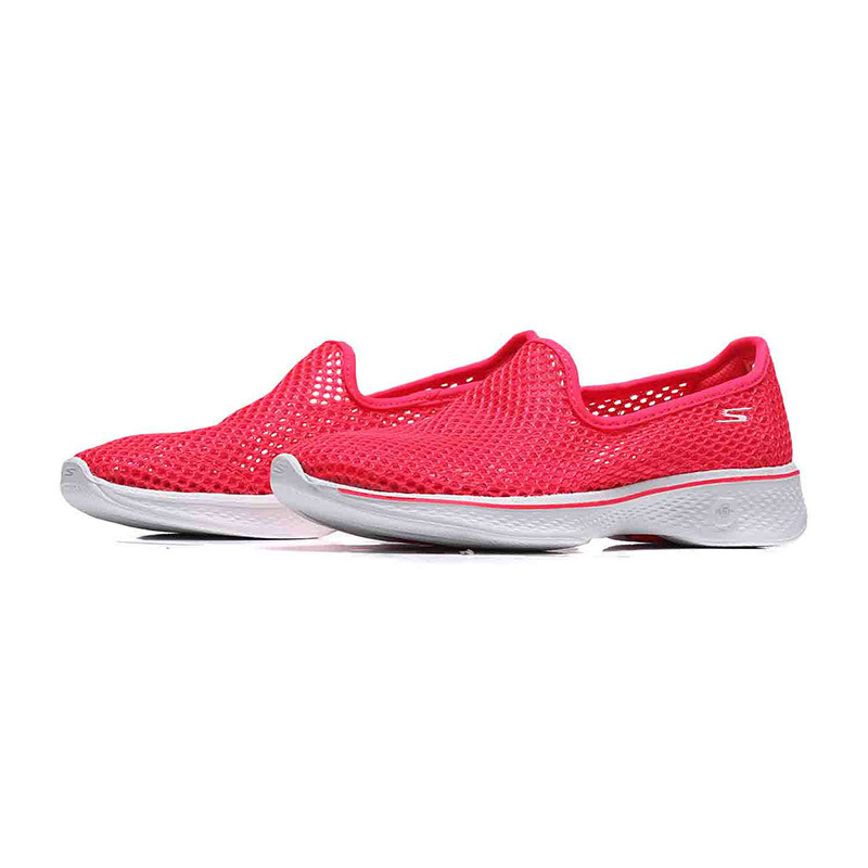 Skechers斯凯奇女健步鞋2018新款GO WALK 4轻质一脚套减震硬地运动鞋综合训练鞋/室内健身鞋 14905/HPK桃红色 38码
