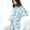 月子服纯棉潮妈哺乳衣家居服产后喂奶衣春秋舒适孕妈家居套装 XXL 浅蓝色