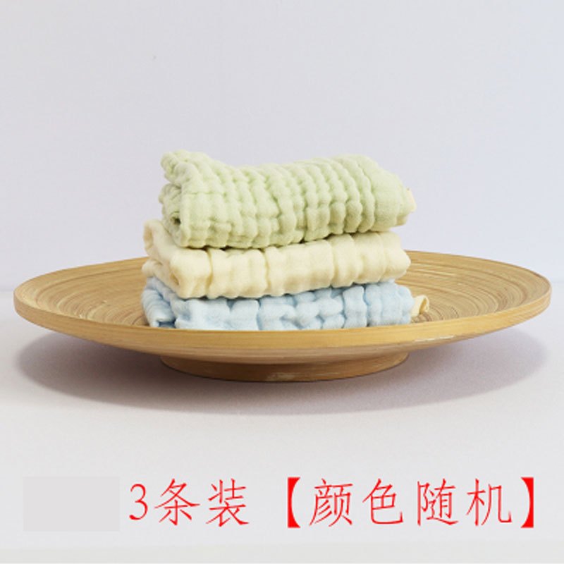 男女宝宝口水巾纱布小方巾婴儿洗脸毛巾新生儿手帕简约小清新四季通用孕婴童毛巾小孩床上用品 六层3条装【3色入】