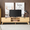 A家家具 电视柜宜家风格茶几电视柜组合 北欧现代客厅板木实木地柜 原木色木质 ADC-78