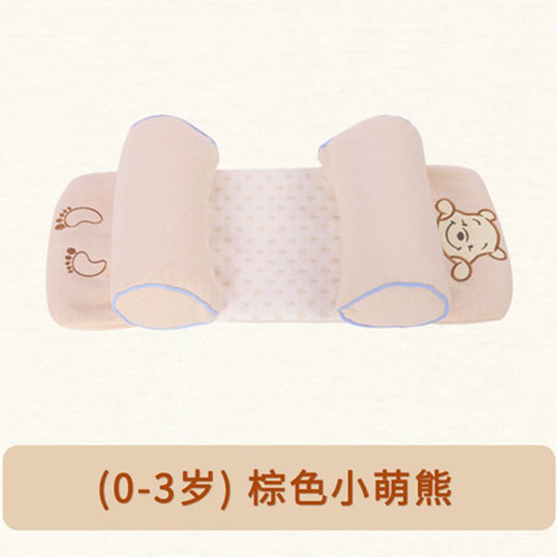 婴儿枕头新生儿男女宝宝定型枕可调节枕头可爱卡通四季通用小孩枕头孕婴童床上用品 (0-3岁)棕色小萌熊