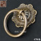 复古柜抽屉大拉手老式家具中药柜拉手全铜实心无缝环 U针款古铜色