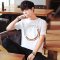现代男孩（XIANDAINANHAI）短袖T恤男士打底衫圆领纯色体恤2018新款夏季修身半_1 4XL 9588白色