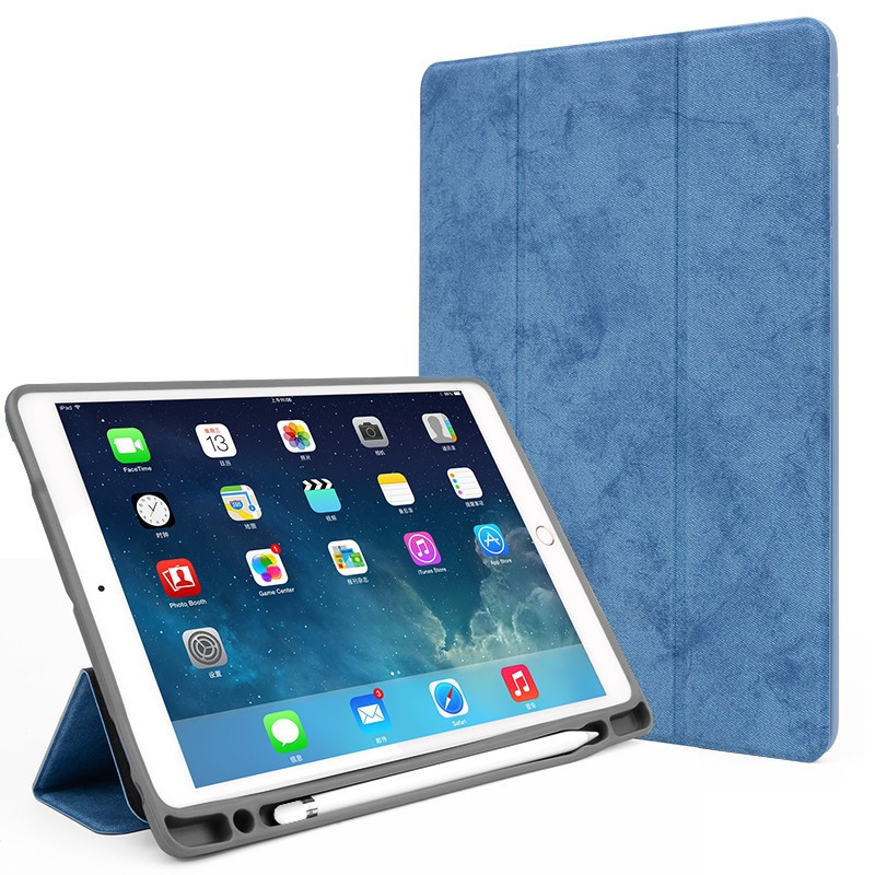 酷猫(my cool cat) 新iPad保护套9.7/10.2寸带笔槽 苹果平板电脑皮套智能休眠全包防摔 9.7英寸蓝色