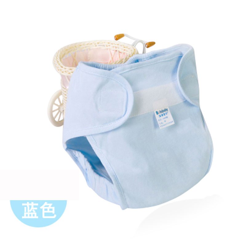 男女宝宝布尿裤小孩尿布兜初生儿隔尿裤新生婴儿可洗尿布裤简约小清新四季通用孕婴童床上用品 L 蓝（F水款）
