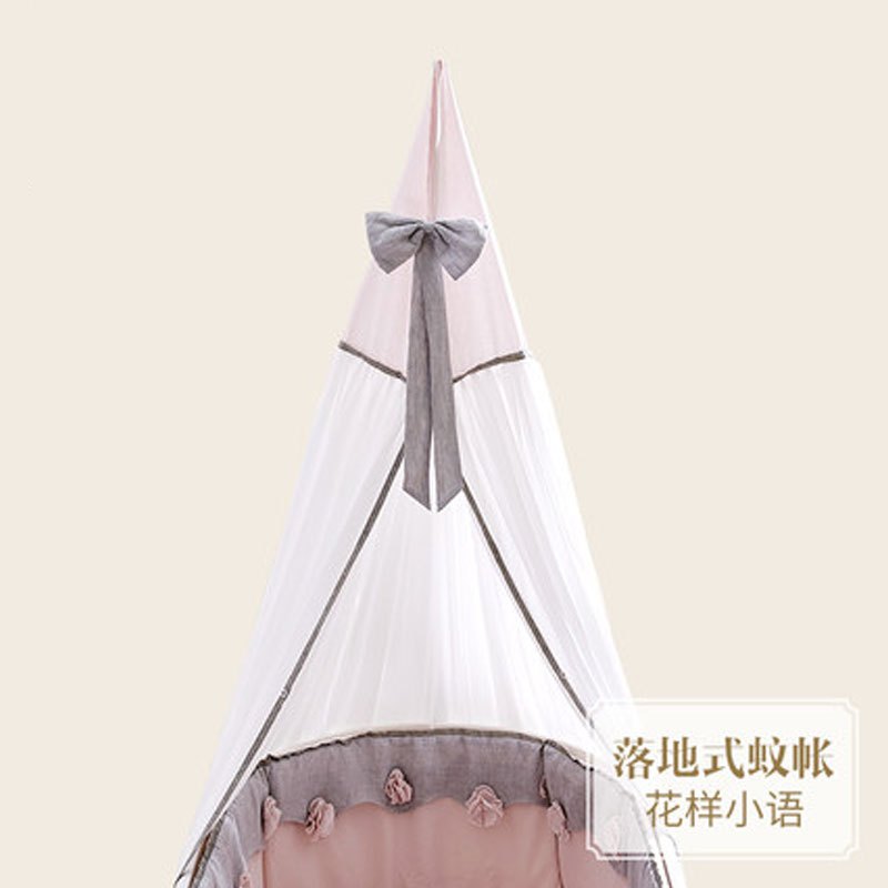 婴儿床蚊帐宝宝蚊帐罩儿童蚊帐婴儿蚊帐罩带支架落地式卡通小清新男女宝宝夏季孕婴童床上用品蚊帐 适用于新生儿-10岁宝宝 花样小语蚊帐【x纺z光蚊帐，帐纱】