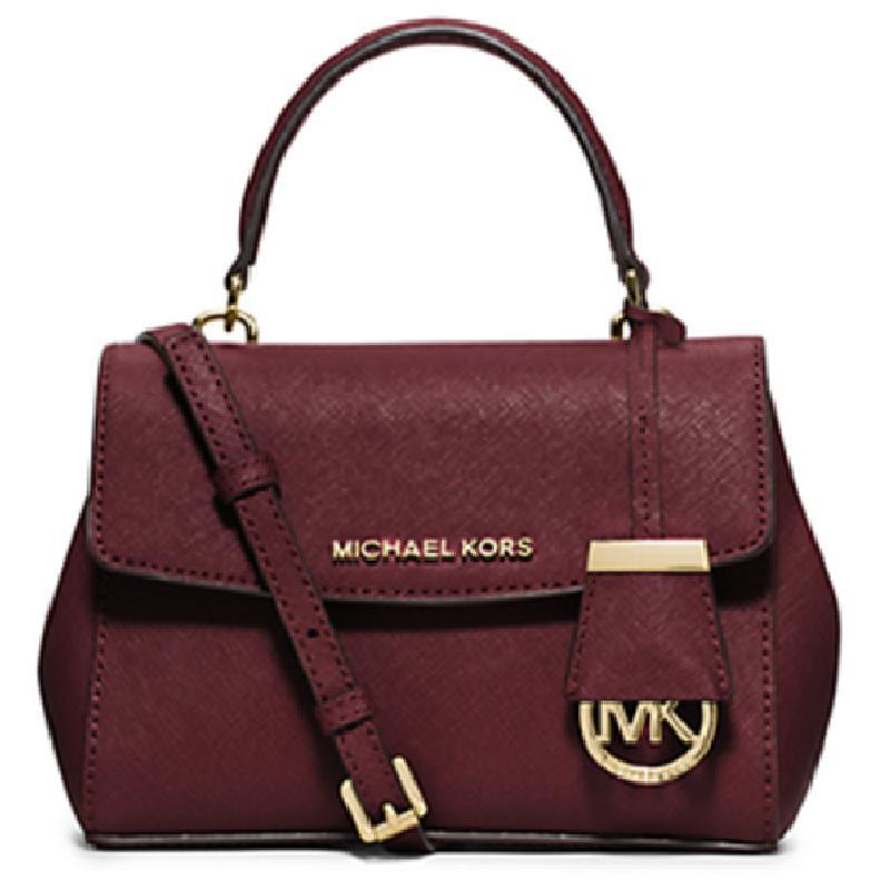 Michael Kors 迈克·科尔斯 迷你 Ava 剑桥单肩斜垮包 MK女包 桑葚色金色五金