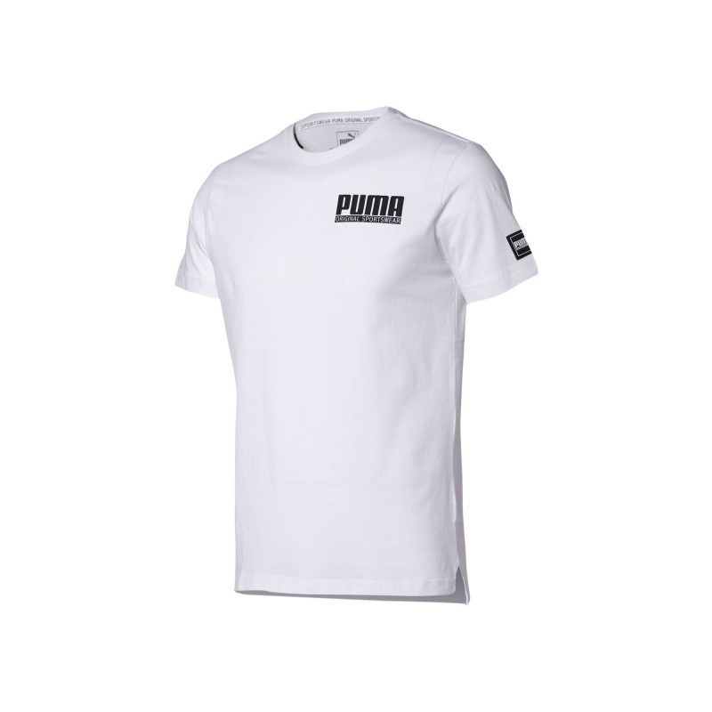 PUMA彪马男子圆领短袖T恤STYLEAthletics_3 M 彪马白02