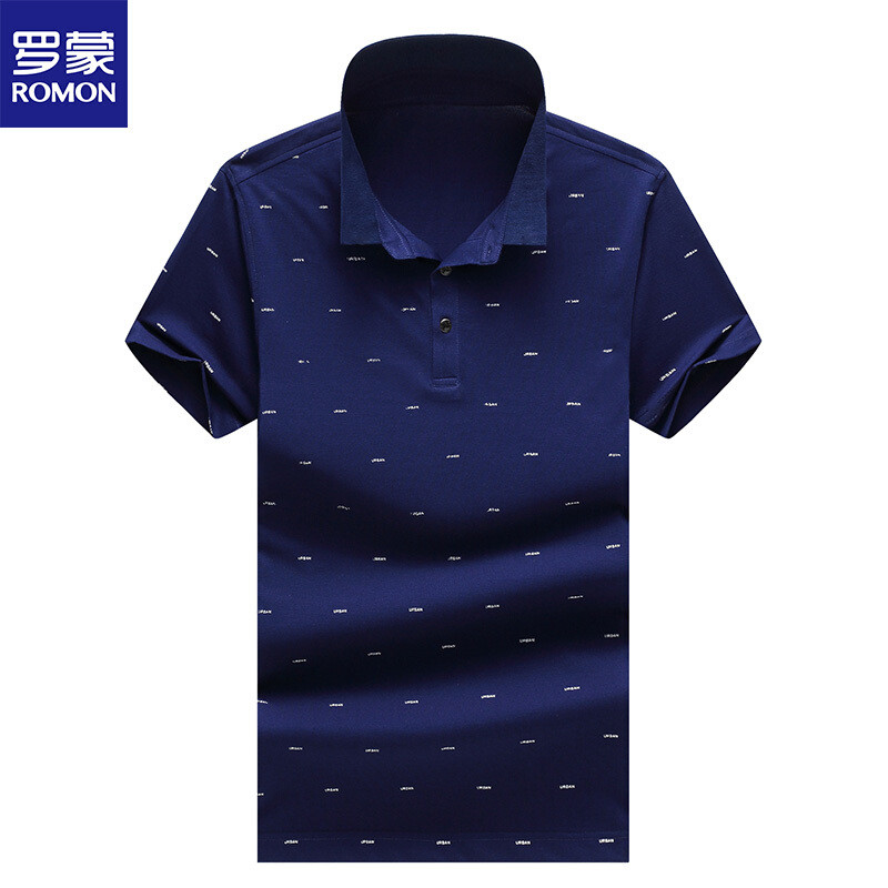 罗蒙（ROMON）polo衫男士短袖T恤时尚休闲汗衫 185 乌兰