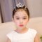 小女孩儿童头饰额头链宝宝头饰女童发饰水钻小孩头饰幼儿园小朋友饰品简约小清新婴童头饰 皇冠蓝色【额头链+皇冠发梳】