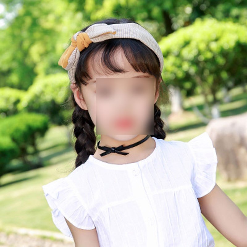 新款儿童发箍可爱百搭宽边女童头箍亲子发饰宝宝头饰小女孩发箍清新简约四季通用婴童头饰 黄+卡其千鸟格拼色发箍-有齿