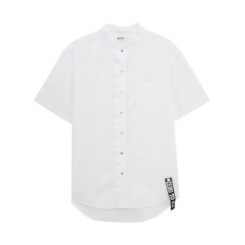 美特斯邦威短衬衫男士夏装梭织背后织带225245_1 180/100A/XL 亮白色00