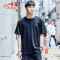 贵人鸟男针织圆领短袖T恤2018新款夏季休闲透气宽松运动服018B015 M 军绿色