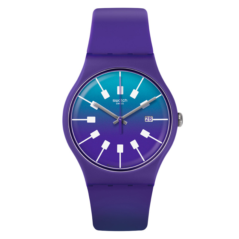 斯沃琪（Swatch）手表 原创炫彩系列 迷幻紫蓝石英男女表SUOV400 SUOV400