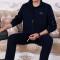 锋非凡品牌2018新款棉运动套装加肥加大码男装中老年运动服胖子肥佬卫衣套装男装商务休闲 8XL 黑色