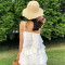 2018夏季新款气质挂脖荷叶边裙子性感宽松露肩层层蛋糕连衣裙女装 均码 黑色