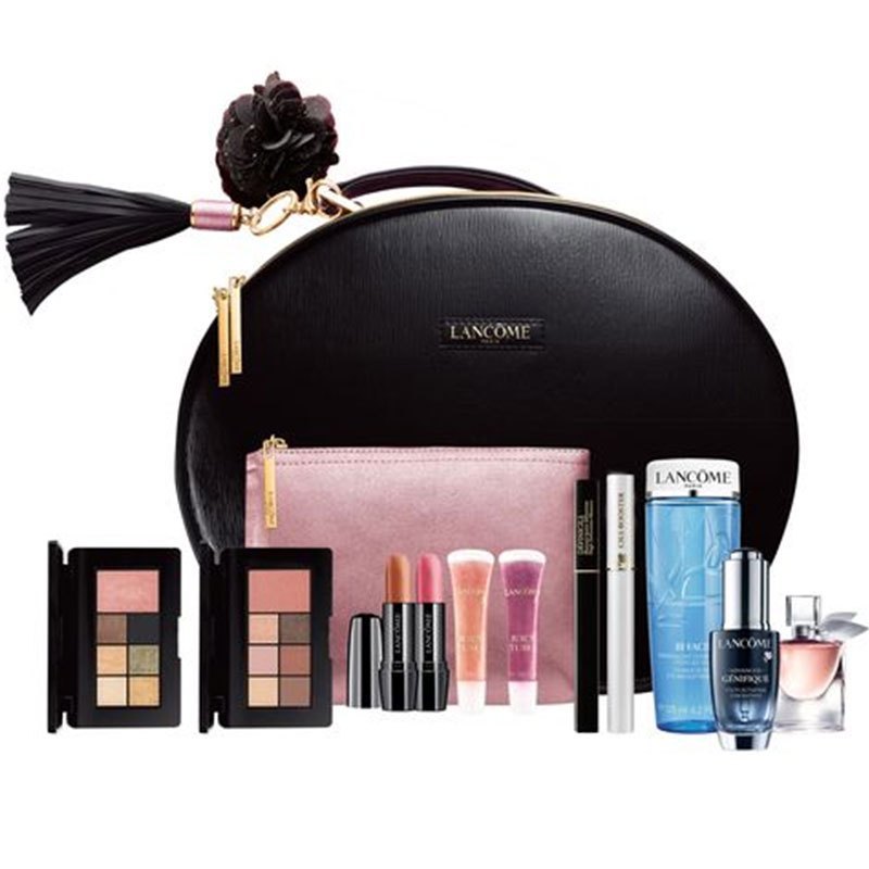Lancome兰蔻2017圣诞限量明星护肤彩妆产品13件套装（含小黑瓶肌底液20ml+清莹眼唇卸妆液125ml等产品）