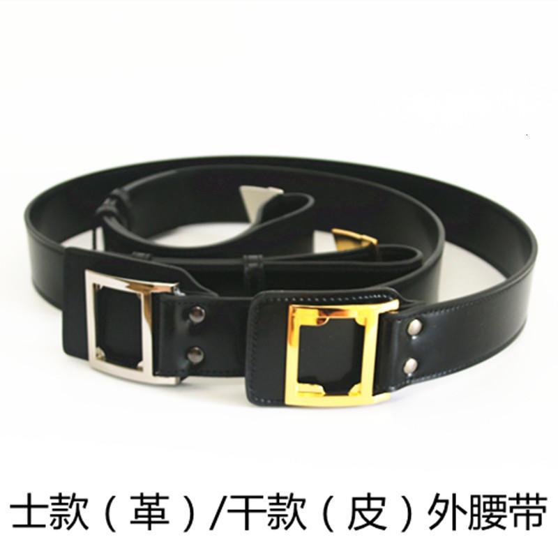 新式常服黑色战术武装腰封皮带消防银色滑扣保安执勤腰带外_7_1 默认尺寸 陆款士款（金色扣）