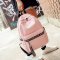 chic书包女学生韩版原宿校园百搭双肩包女帆布初中生高中学生背包_1_9_4 黑色