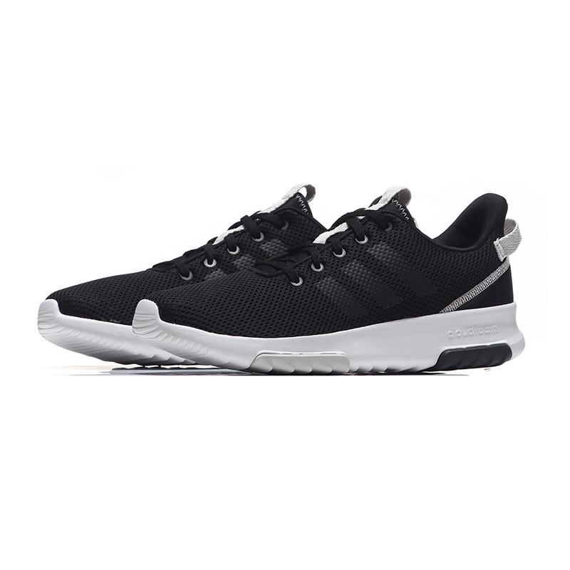 adidas阿迪达斯NEO男鞋休闲鞋低帮透气跑步运动鞋BD7719 BD77191号黑色+一度灰 42码