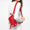 MICHAEL KORS 迈克·科尔斯MK女包 欧美时尚RheaZip系列头层牛皮拉链双肩包 女 30S8GEZBOU 红色