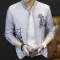 男士外套春秋韩版衣服春季修身夹克棒球服夏季薄款防晒衣男装潮流 3XL 蓝色
