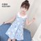女童裙子夏装2018韩版儿童洋气公主裙宝宝背心棉连衣裙夏季小清新淑女男孩子连衣裙 140cm(140码） 62粉小格