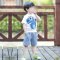 男童夏装2018新款套装小童中童夏天宝宝短袖两件套可爱卡儿通童夏季服装婴童童装 140cm 白色[小熊]