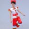 儿童演出服 少数民族苗族男童表演服傣族舞蹈服装通用套装小朋友表演简约小清新婴童套装 110cm 红色-男钻短袖