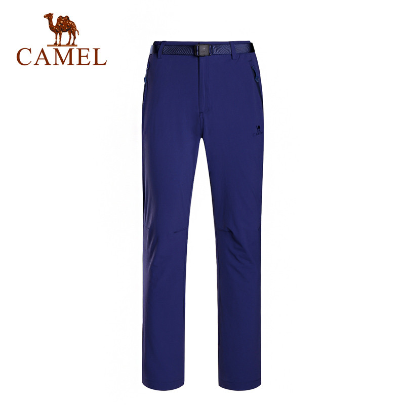 CAMEL骆驼户外速干裤 时尚舒适耐磨透气情侣款速干长裤夏 XXL A8S1Y5110，藏青，女款